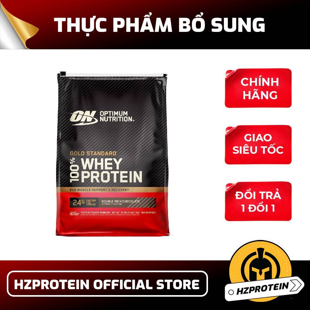 Optimum Nutrition Gold Standard 100% Whey Protein - Sữa Phát Triển Cơ Bắp Giàu Đạm Túi 10lbs