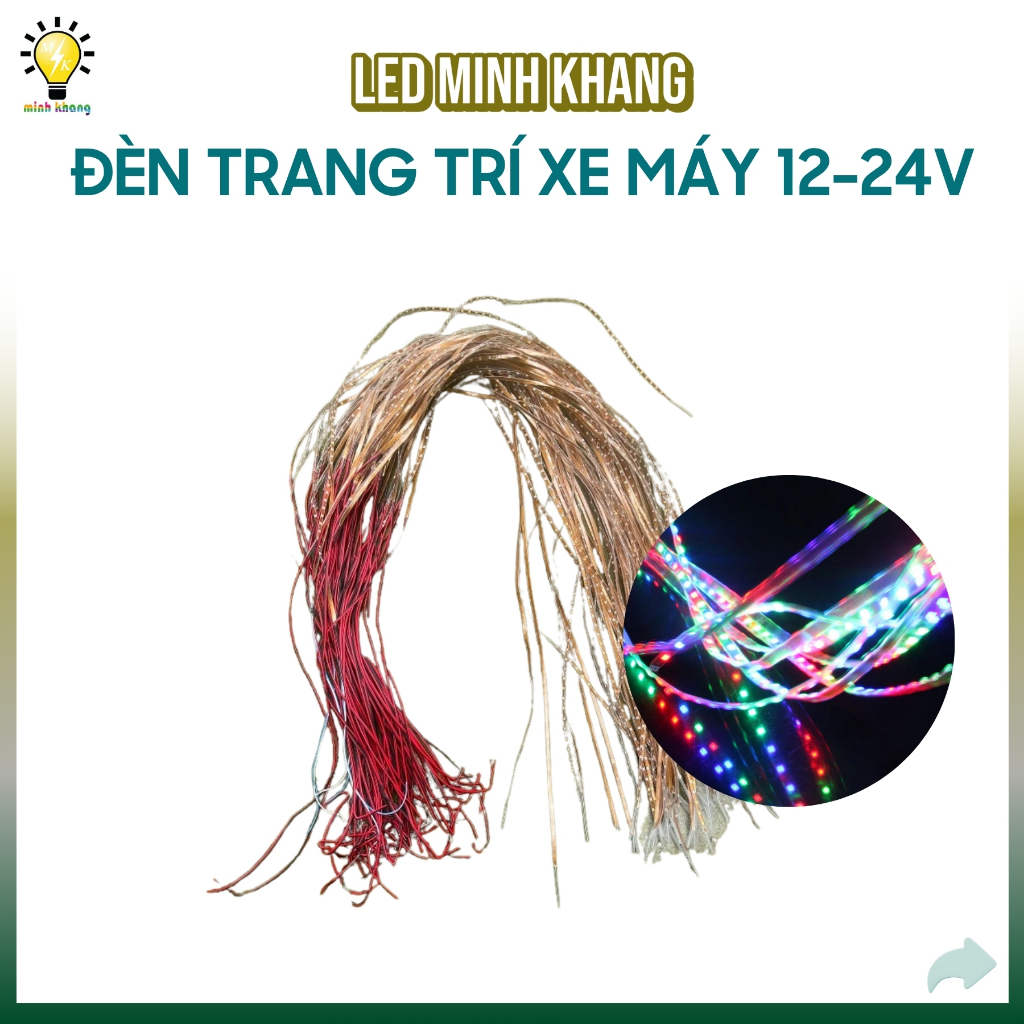 Led dây 7 màu RGB 1m trang trí xe máy ô tô , chống nước