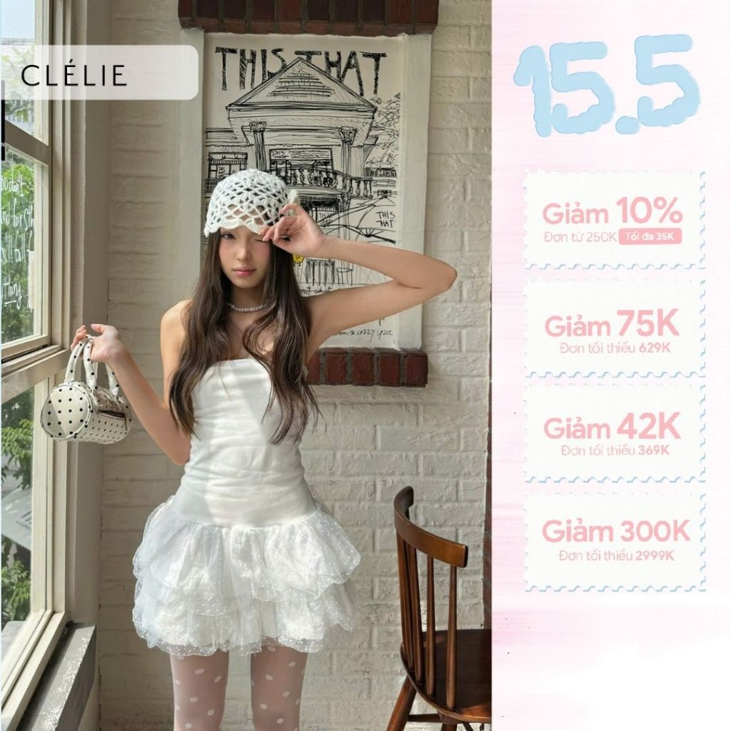 Đầm bí cúp ngực 2 tầng chấm bi | FIONA DRESS - CLÉLIE