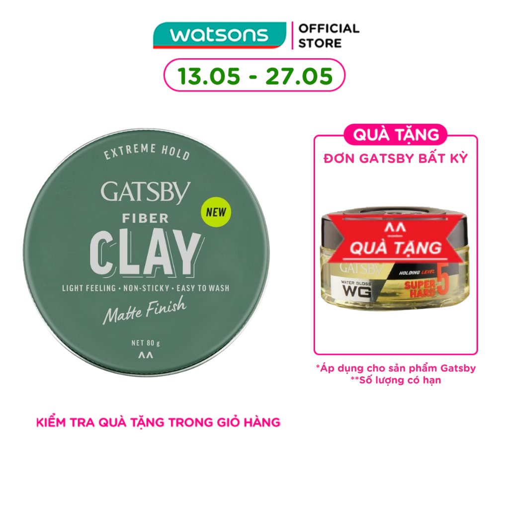Wax Vuốt Tóc Gatsby Fiber Clay 80g