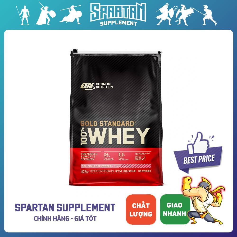 Bột Sữa Tăng Cơ, Giàu Đạm Optimum Nutrition Gold Standard 100% Whey Protein 10lbs