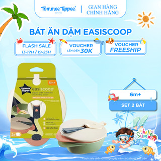 Bát ăn dặm có nắp kèm thìa tommee tippee easy scoop cho bé từ 6 tháng