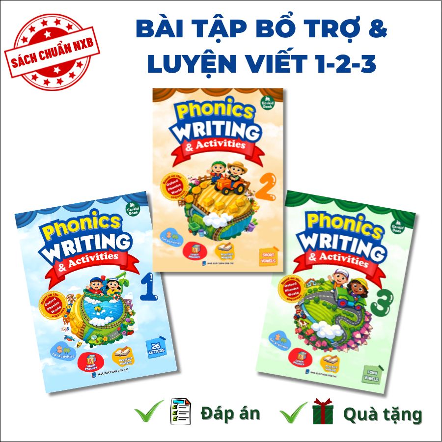 Combo 3 cuốn Phonics Writing & Activities 123 - Tài liệu bổ trợ Oxford Phonics World