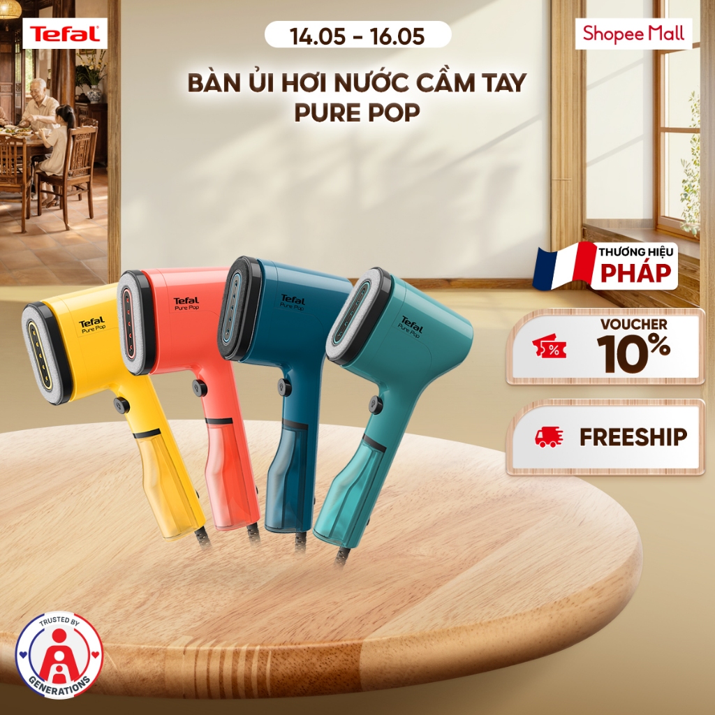 Bàn ủi hơi nước cầm tay Tefal Pure Pop - 1300W - 70ML