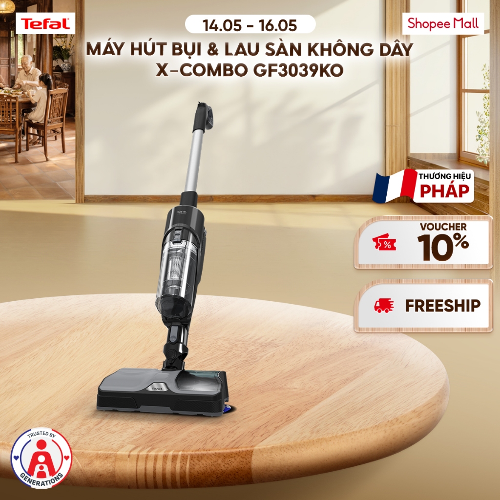 Máy hút bụi & lau sàn không dây X-Combo GF3039KO