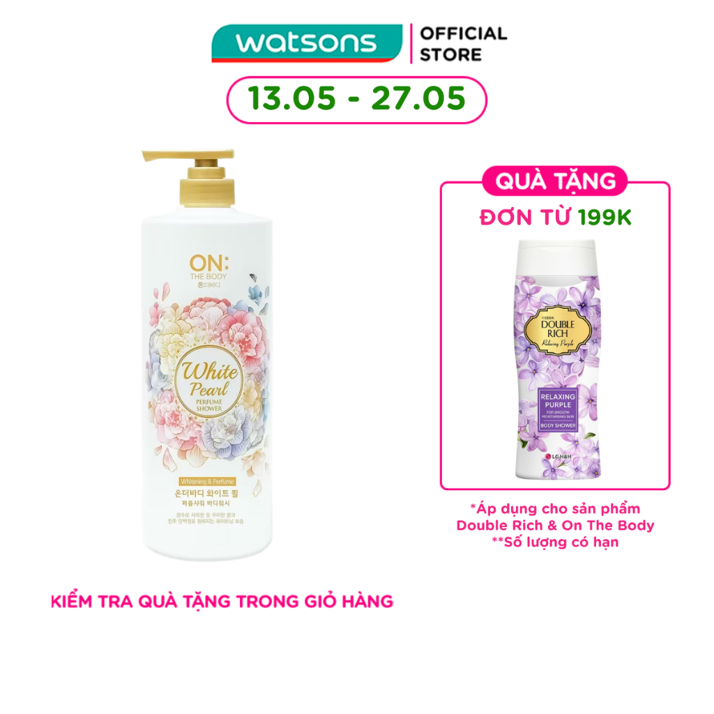 Sữa Tắm On The Body Sáng Da White Pearl Perfume Body Shower 1Kg