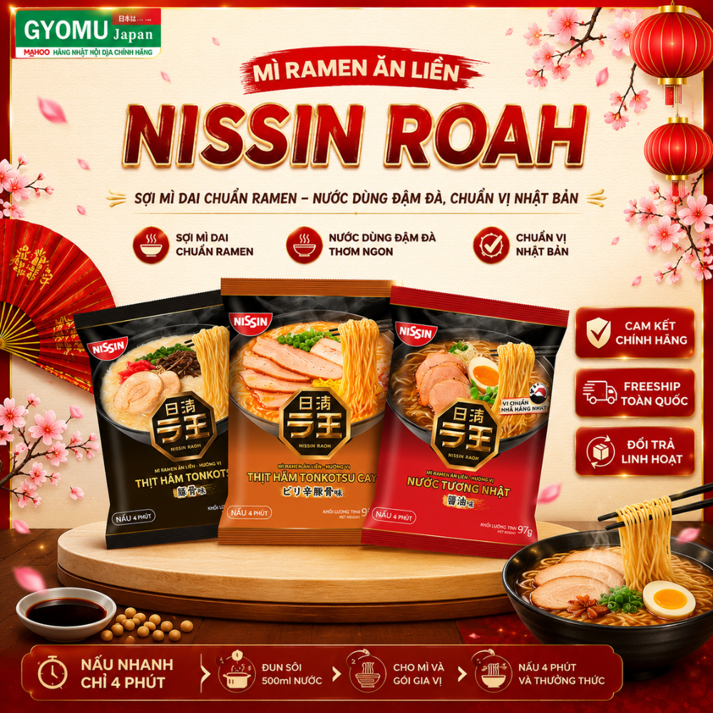 Mì ramen ăn liền NISSIN ROAH - GYOMU JAPAN
