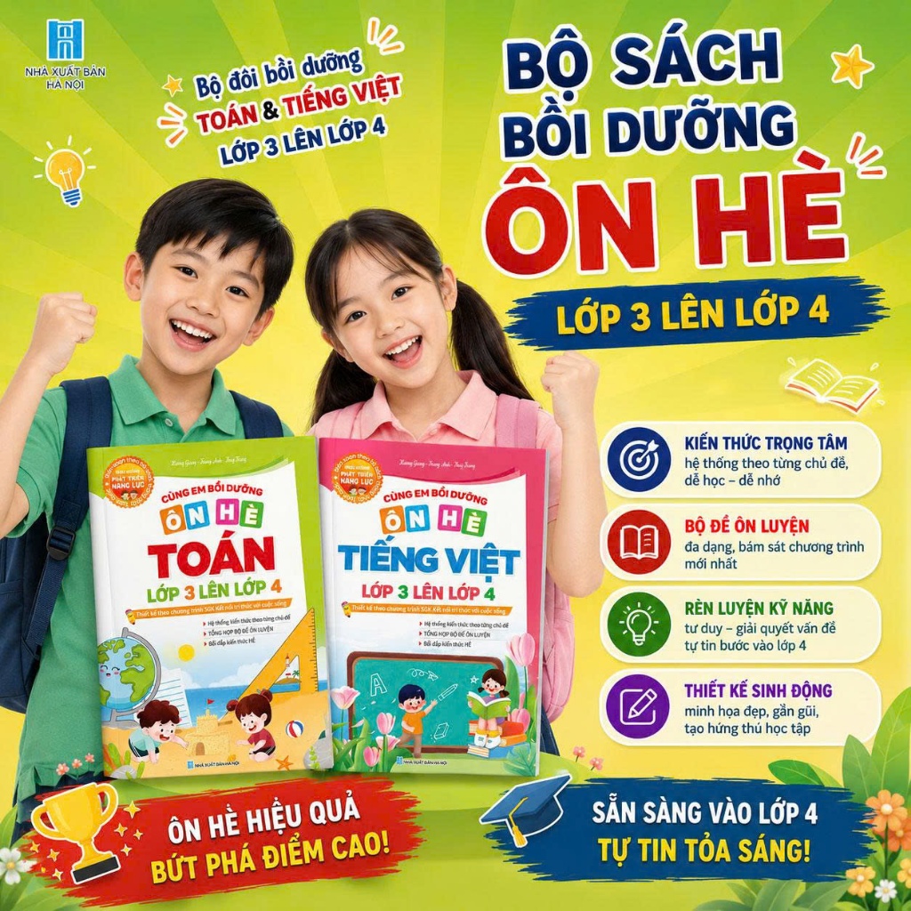 Sách [Lớp 3 lên lớp 4] Sách Cùng Em Bồi Dưỡng Ôn Hè Toán Tiếng Việt Từ Lớp 3 lên lớp 4 - Bộ Kết Nối