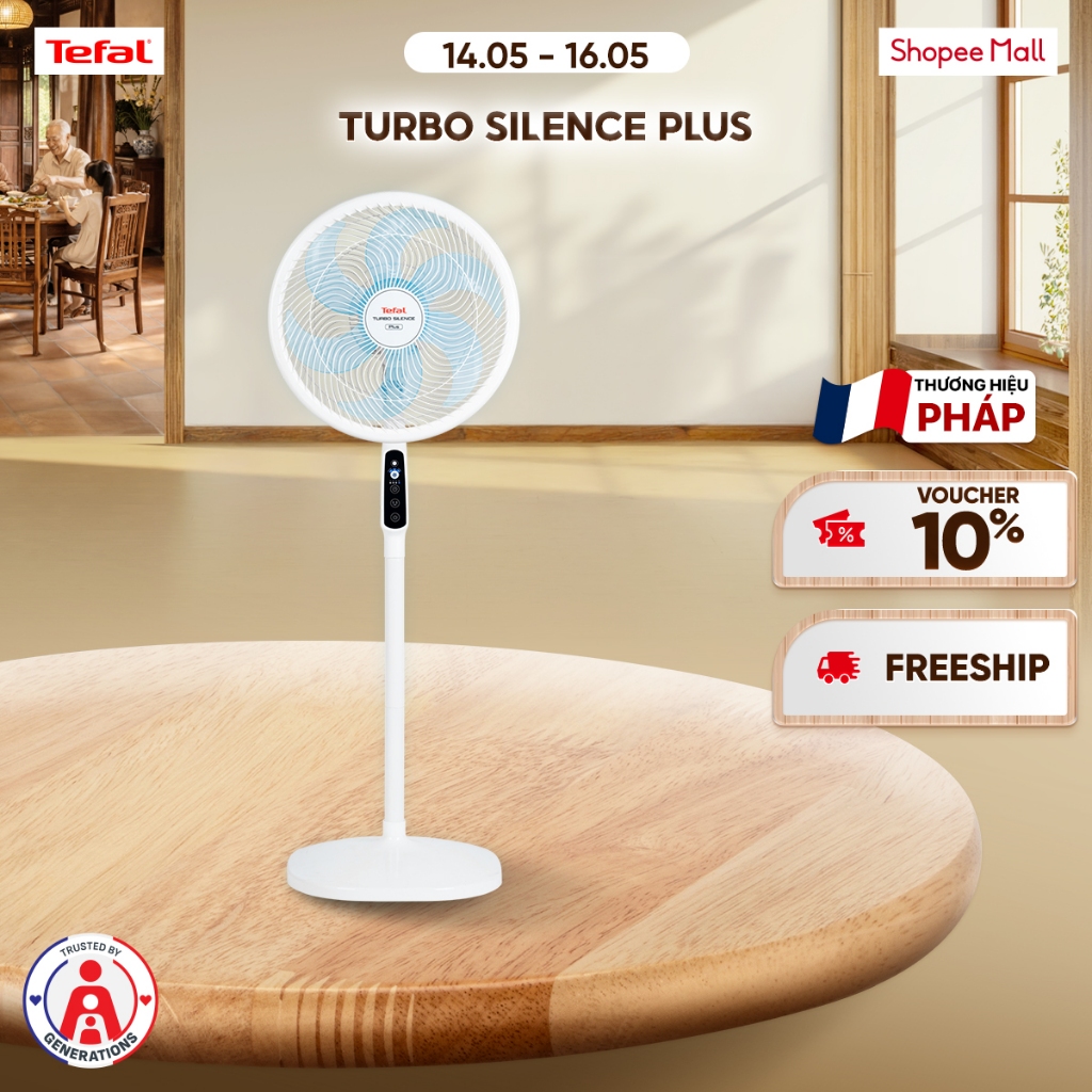 Quạt đứng điều khiển từ xa Tefal Turbo Silence Plus