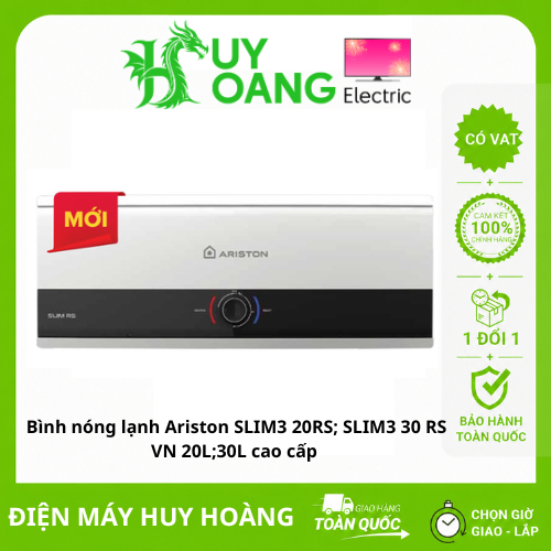 Bình nóng lạnh Ariston SLIM3 20RS; SLIM3 30 RS VN 20L;30L cao cấp [Nhận lắp đặt HN]