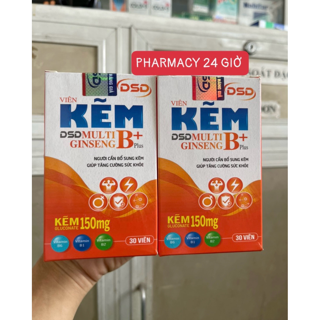 Kẽm DSD  1 hộp 30 viên, bổ sung thêm vitamin nhóm B và nhân sâm