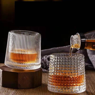Cốc Thuỷ Tinh Hổ Phách 440ml,Cốc Đế Xoay Uống Rượu 180ml