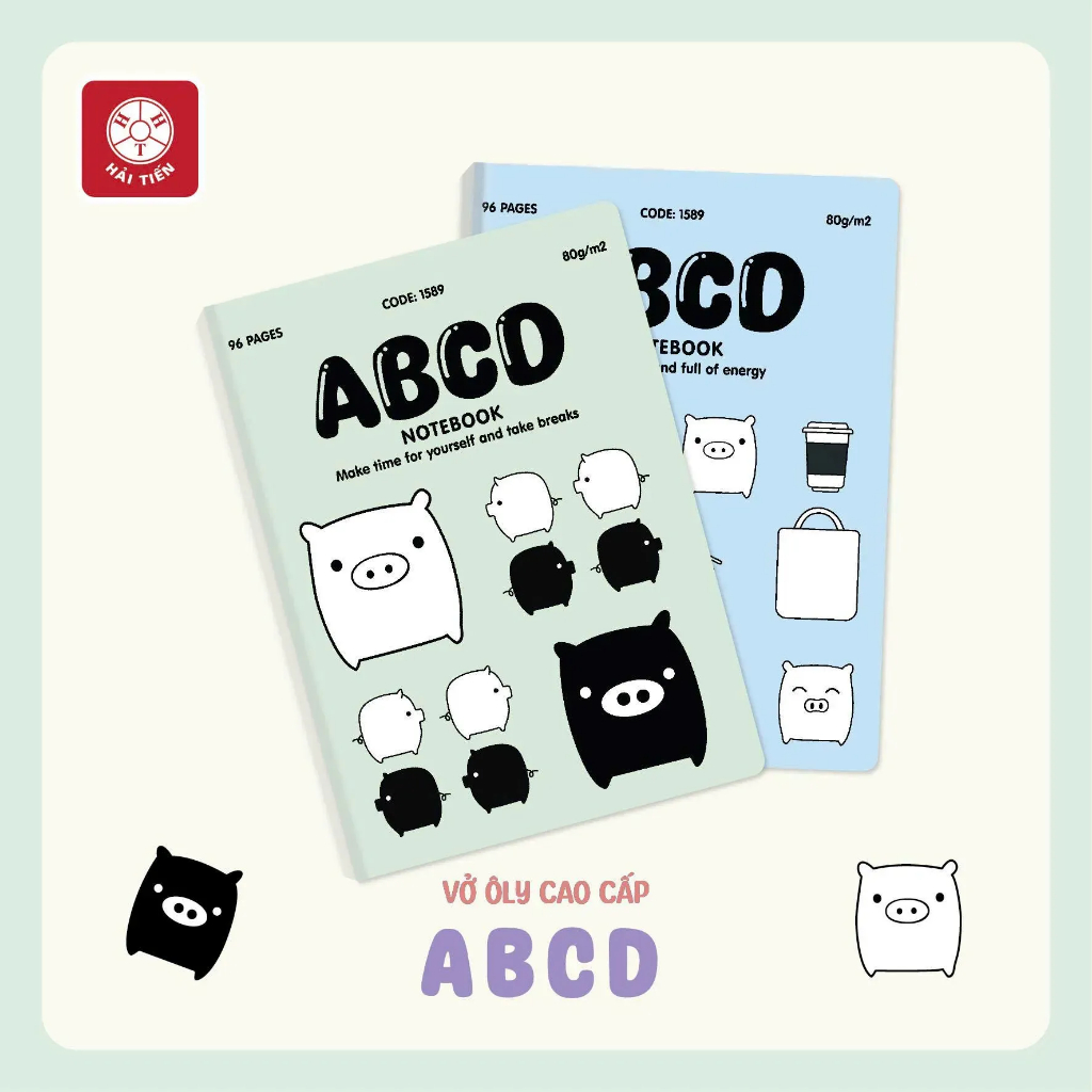 (1 Lốc) Tập Vở Hải Tiến ABCD 96 Trang Kích Thước 156x205mm Dày 80 Gsm (Vừa)