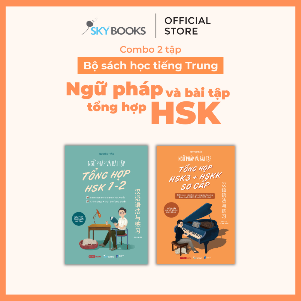 Sách - Ngữ Pháp Và Bài Tập Tổng Hợp HSK 1-2-3 (Link Combo + Chọn Lẻ)
