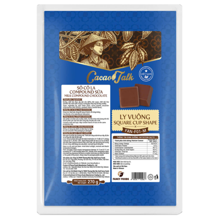 Sô Cô La Compound Sữa Hình Ly Vuông Fan-F01-M Cacao Talk (270 g)