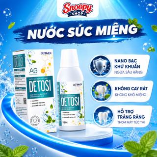 Nước Súc Miệng Detosi Diệt Khuẩn Loại Bỏ Mảng Bám Trắng Răng Giữ Hơi Thở Thơm Mát Chai 250ml