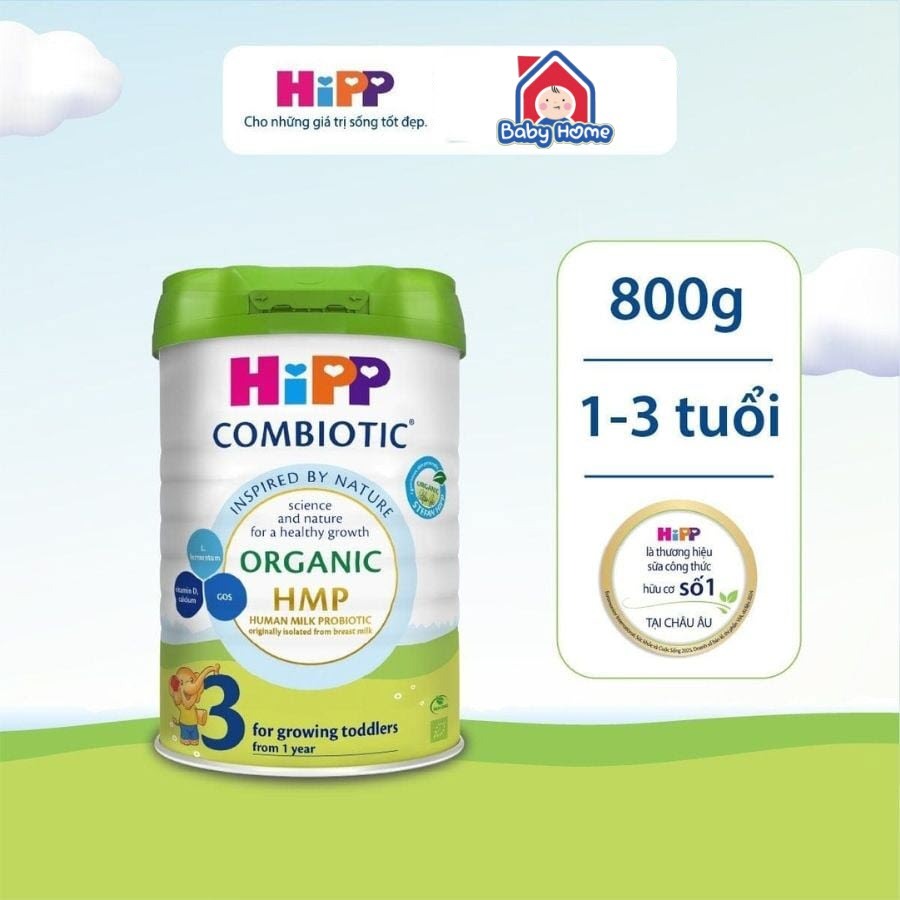 Sữa HiPP 3 Combiotic Organic HMP 800g (12-36 tháng) | Sữa Châu Âu | Hỗ Trợ Tiêu Hóa Tăng Đề Kháng