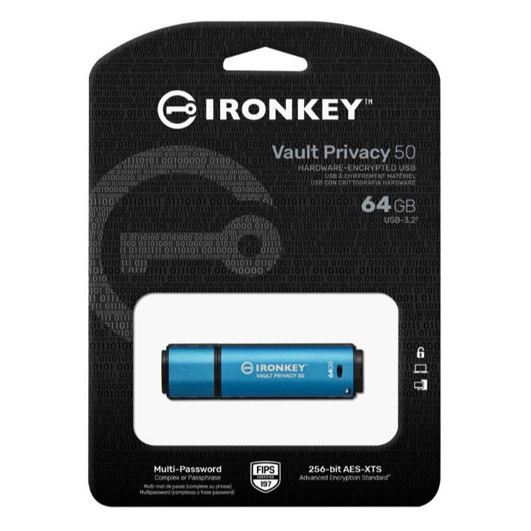 USB Bảo Mật Kingston IronKey Vault Privacy 50 |16GB|32GB|64GB|128GB – IKVP50/|16GB|32GB|64GB|128GB