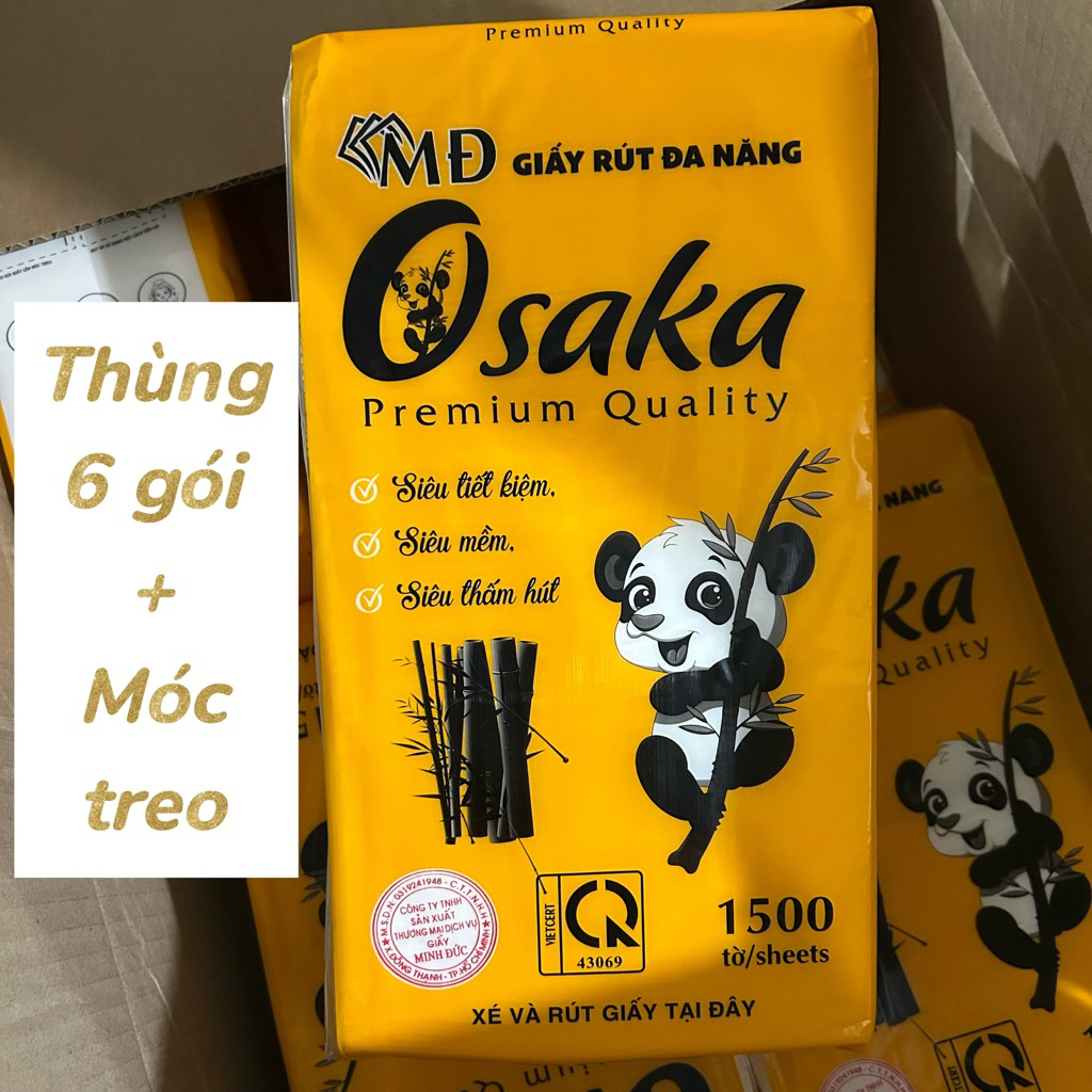 [4 GÓI] Khăn Giấy Rút Treo Tường Osaka 1500 Tờ – Giấy Lau Đa Năng Mềm Mịn, Thấm Hút Tốt