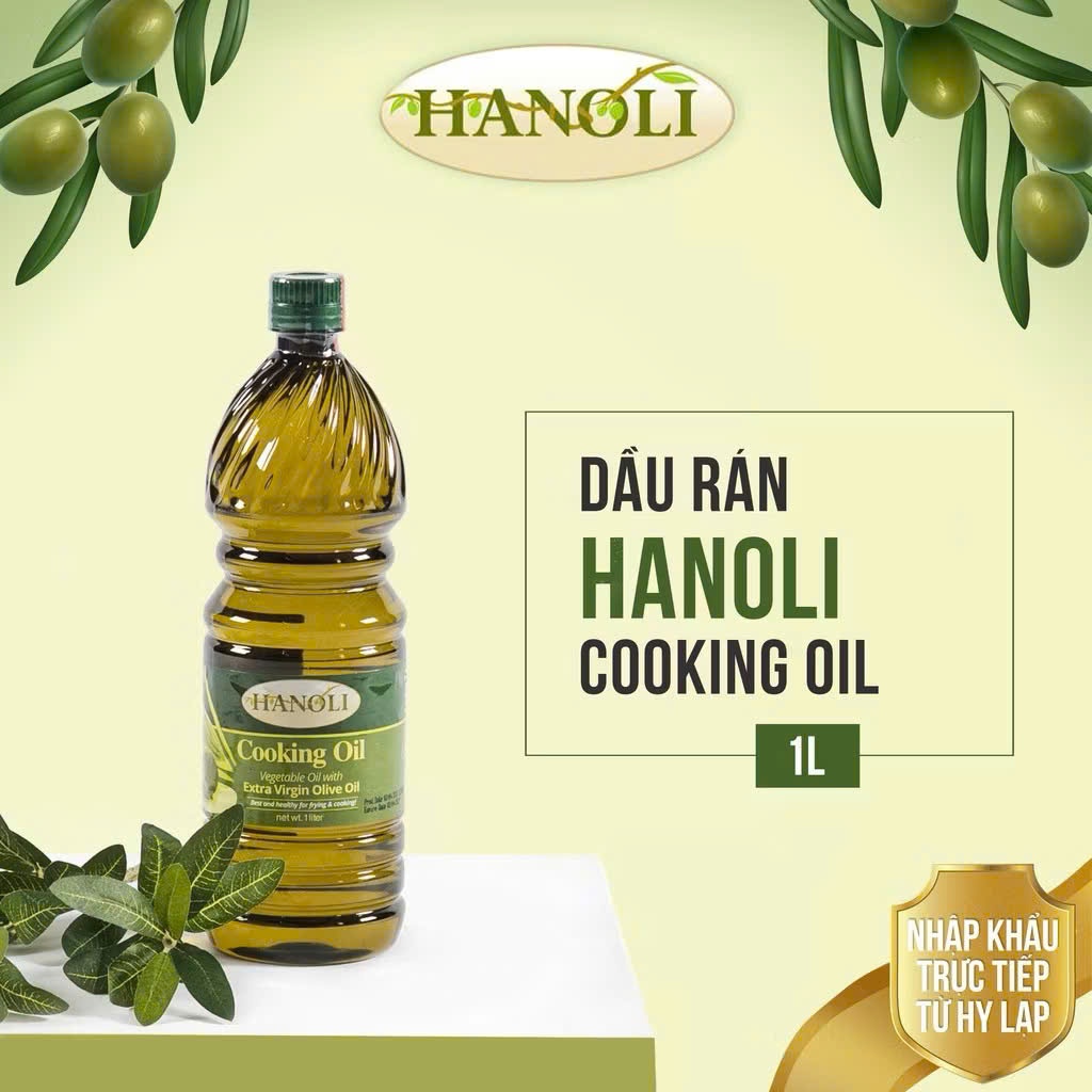 Dầu oliu nấu ăn HANOLI Cooking Oil dung tích 1 Lít - Hy Lạp