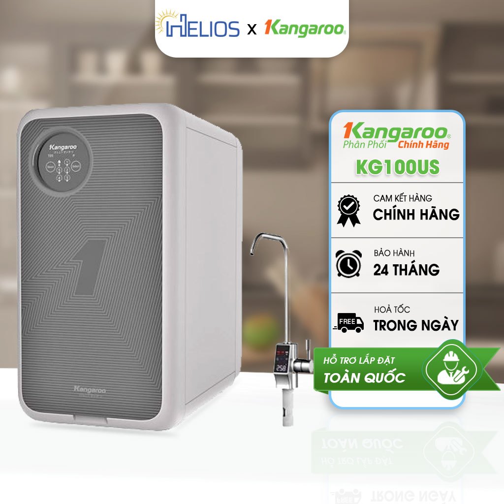 Máy Lọc Nước RO Kangaroo KG100US Chính Hãng - Máy Lọc Nước Gia Đình Tiết Kiệm Điện