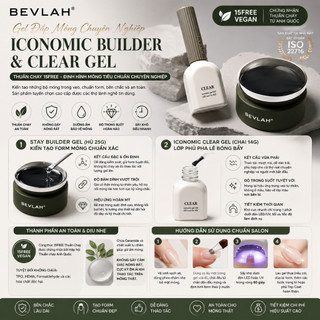 Gel Đắp Móng BEVLAH Iconomic Builder & Clear Gel - Thuần Chay 15FREE Định Hình Móng Tiêu Chuẩn