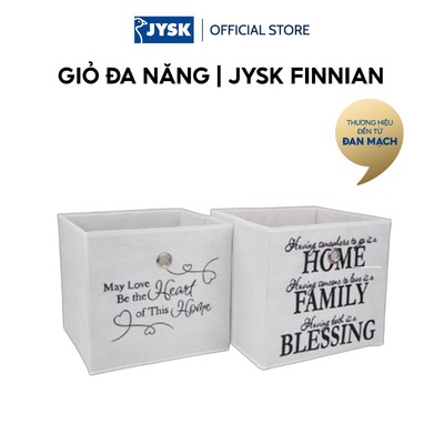 Giỏ đa năng | JYSK FINNIAN | giấy nén/nhựa PP | đen/trắng | R32xD28xC30cm