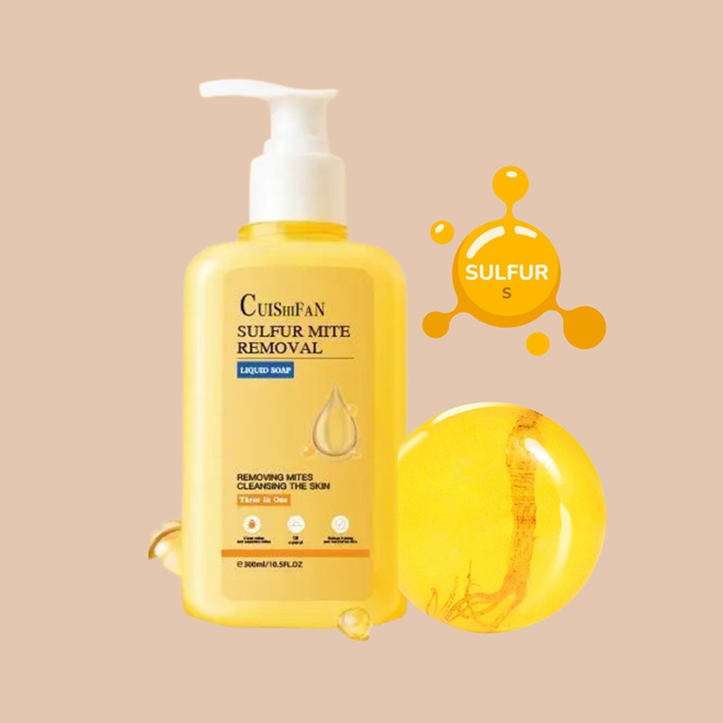 Gel Tắm Cuishifan/ Yongu Giảm Mụn Và Thâm Mông Chiết Xuất Lưu Huỳnh & Nghệ Đỏ Sạch Da 300ml
