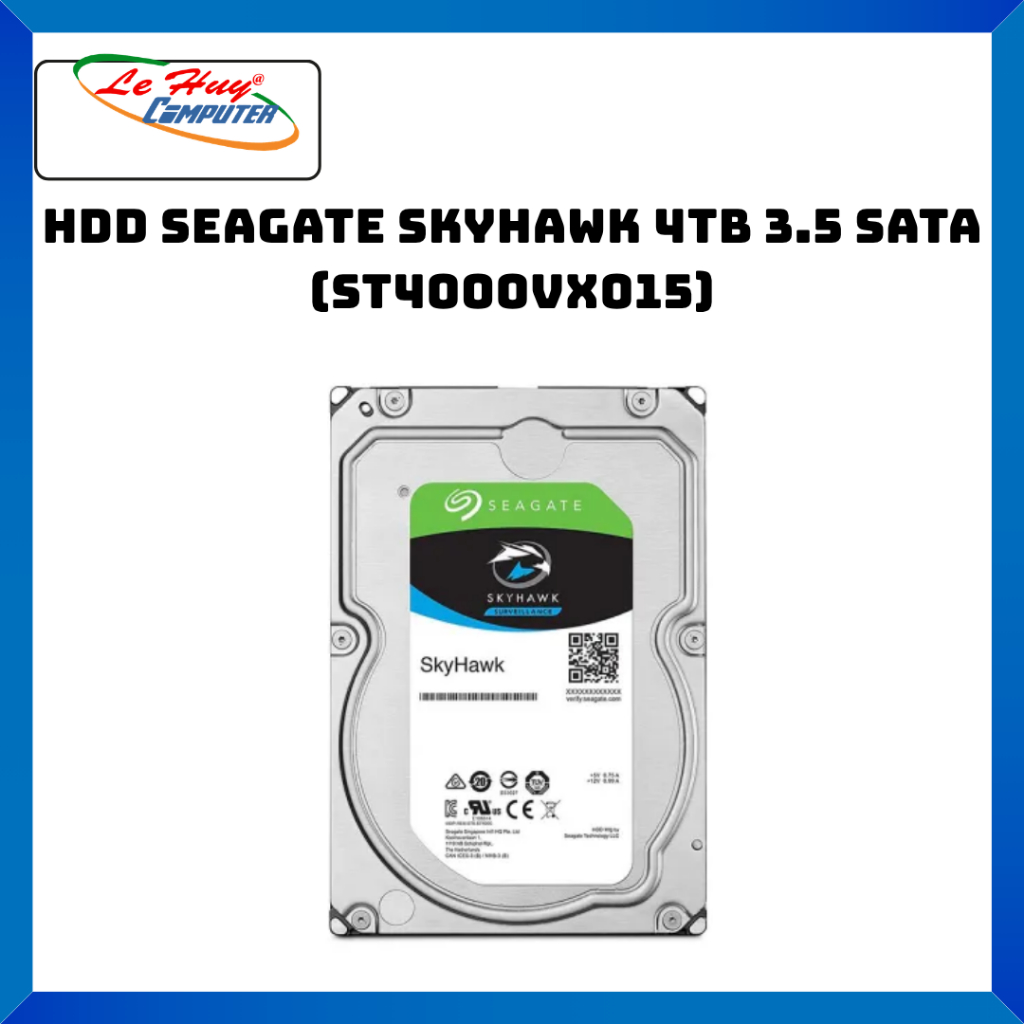 HDD Seagate SkyHawk 4TB 3.5 SATA (ST4000VX015) - Hàng Chính Hãng