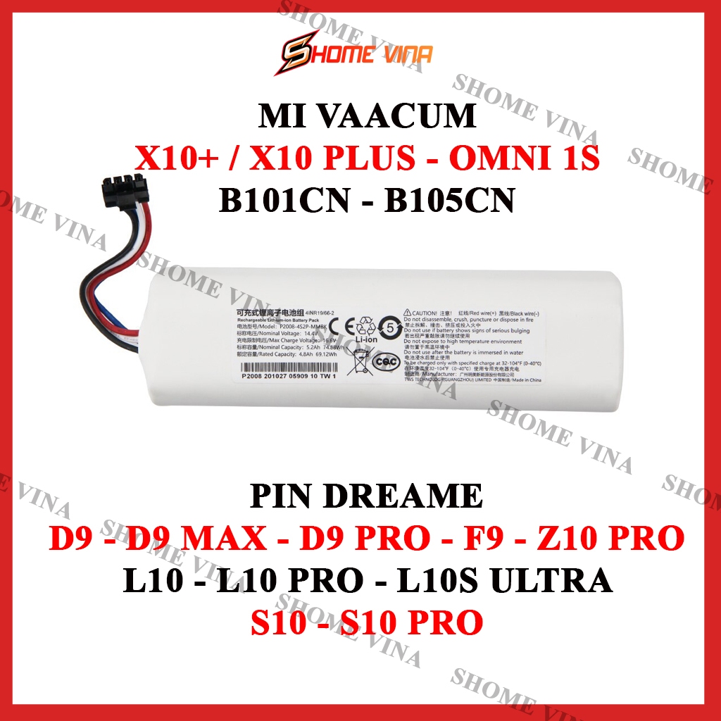 Pin robot hút bụi la nhà Dreame D9, D9 MAX, D9 PRO, F9, Z10 PRO L10, L10 PRO, L10S ULTRA, S10, S10 P