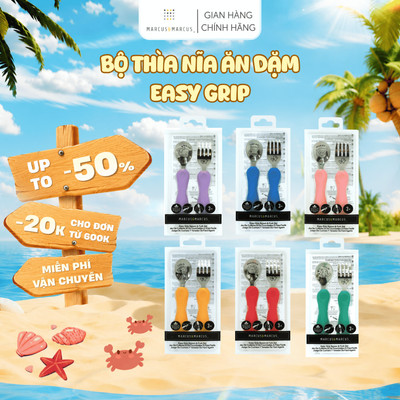 Bộ Thìa Nĩa Ăn Dặm Easy Grip Marcus & Marcus Cho Bé Từ 3 Tuổi