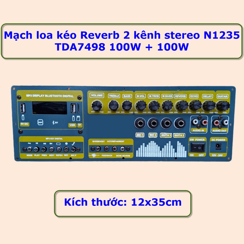 Mạch Loa Kéo Reverb DSP TDA7498 Stereo 2 Kênh DSP Reverb – Âm Thanh Mạnh, Bass Uy Lực