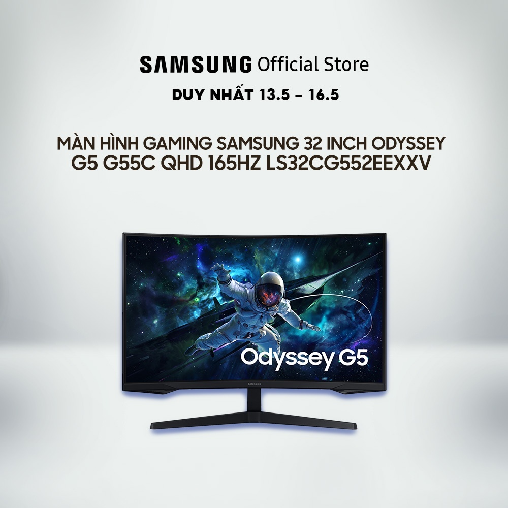 [FREE SHIP] Màn hình Gaming Samsung 32 inch Odyssey G5 G55C QHD 165Hz LS32CG552EEXXV