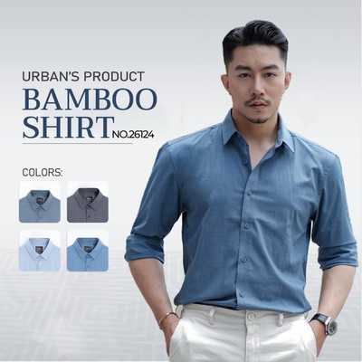 Áo sơ mi nam dài tay URBAN cao cấp vải Bamboo thoáng mát ít nhăn phom chuẩn lịch sự NO. 26124