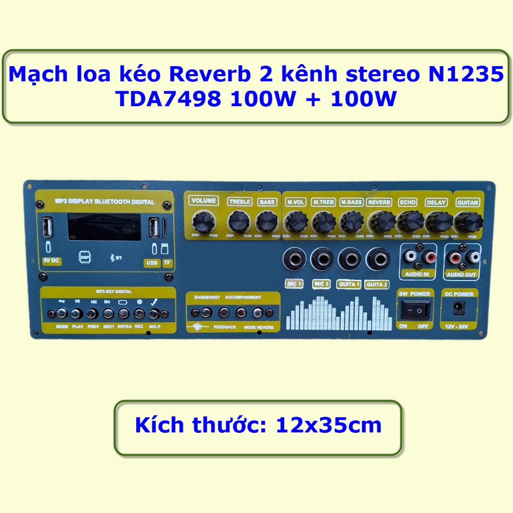 Mạch Karaoke DSP Reverb TDA7498 100W+100W – Chống Hú, Hát Nhẹ Mic, Bass Căng