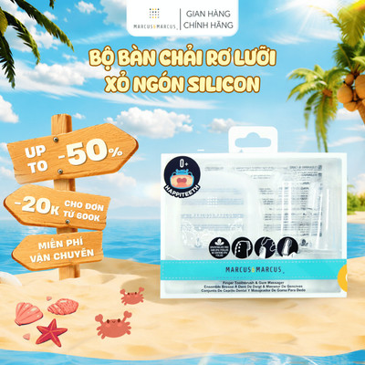 Bộ Bàn Chải Và Rơ Lưỡi Xỏ Ngón Silicon Cho Bé Marcus & Marcus, Từ Sơ Sinh