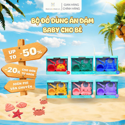 Bộ Đồ Dùng Ăn Dặm Silicon Baby Marcus & Marcus Cho Bé Từ 6 Tháng