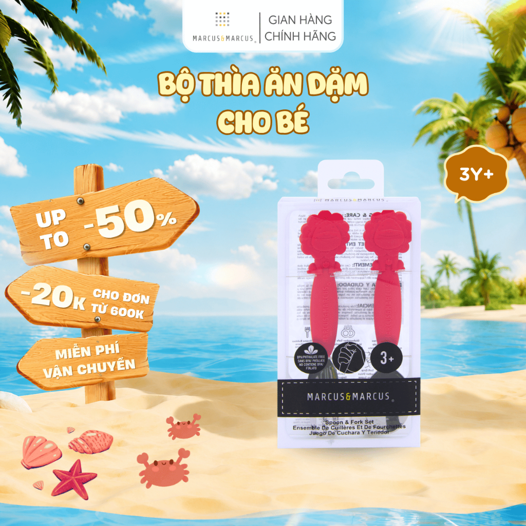 Bộ Thìa Nĩa Ăn Dặm Cho Bé Marcus & Marcus, Từ 3 Tuổi - Marcus