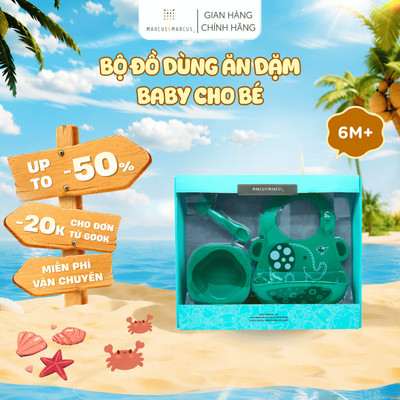 Bộ Đồ Dùng Ăn Dặm Silicon Baby Marcus & Marcus, Cho Bé Từ 6 Tháng - Ollie