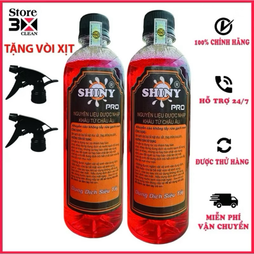 combo 10 chai Tẩy Lóc máy Shiny Pro chính hãng