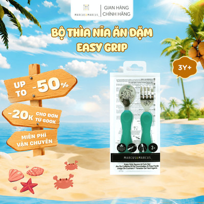 Bộ Thìa Nĩa Ăn Dặm Cho Bé Easy Grip Marcus & Marcus, Từ 3 Tuổi - Ollie