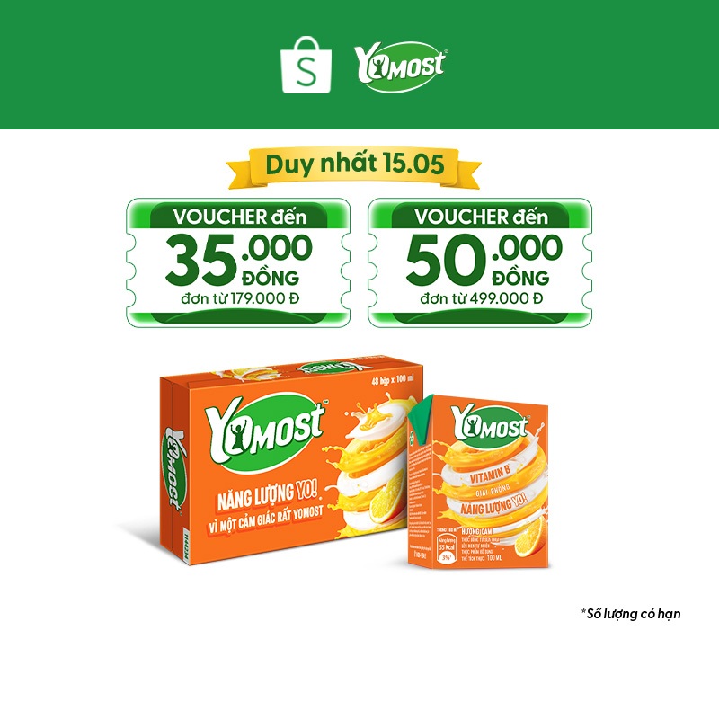 Thùng 48 Hộp Sữa chua uống Yomost vị cam 100ml/hộp