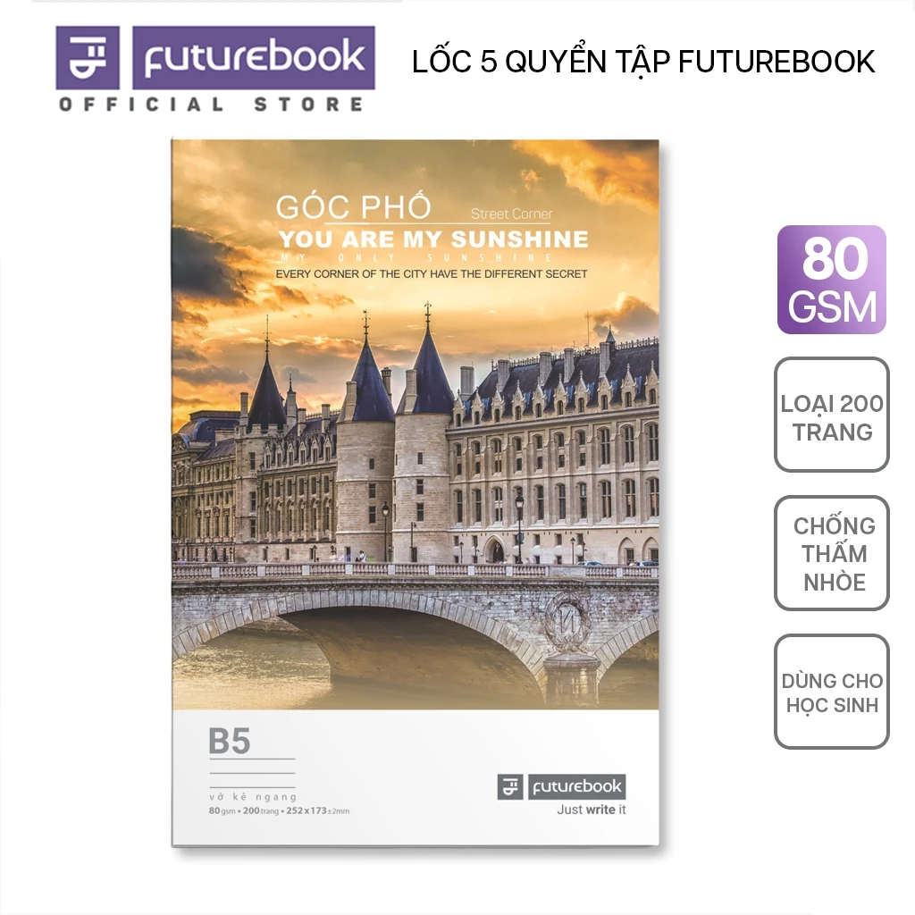 [Bộ 3Q] Tập Học Sinh/Vở Sinh Viên 200 trang 80 gsm FUTUREBOOK - SV GÓC PHỐ