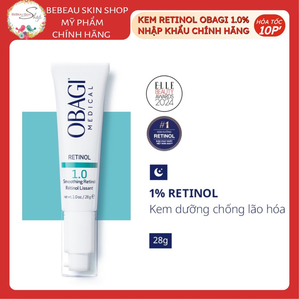 Kem Dưỡng Ẩm Và Giảm Nếp Nhăn Obagi Medical Retinol 1% 28g - Nhập Khẩu Chính Hãng