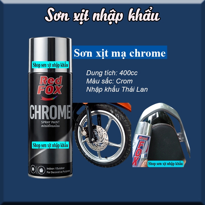 Sơn mạ Inox, mạ crom ( chrome ) Bosny/ Red Fox