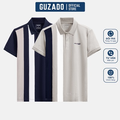 Áo Polo Nam Cao Cấp GUZADO, Cá Sấu Cotton Mềm Mịn, Phối Họa Tiết Nam Tính, Lịch Lãm GPL05-GCPS25S005