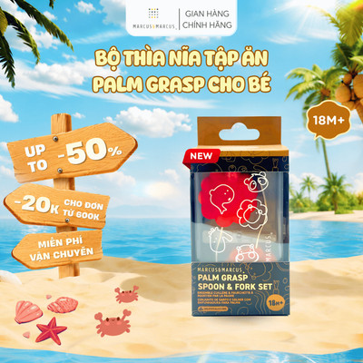 Bộ Thìa Nĩa Tập Ăn Cho Bé Palm Grasp Marcus & Marcus, Từ 18 Tháng - Marcus