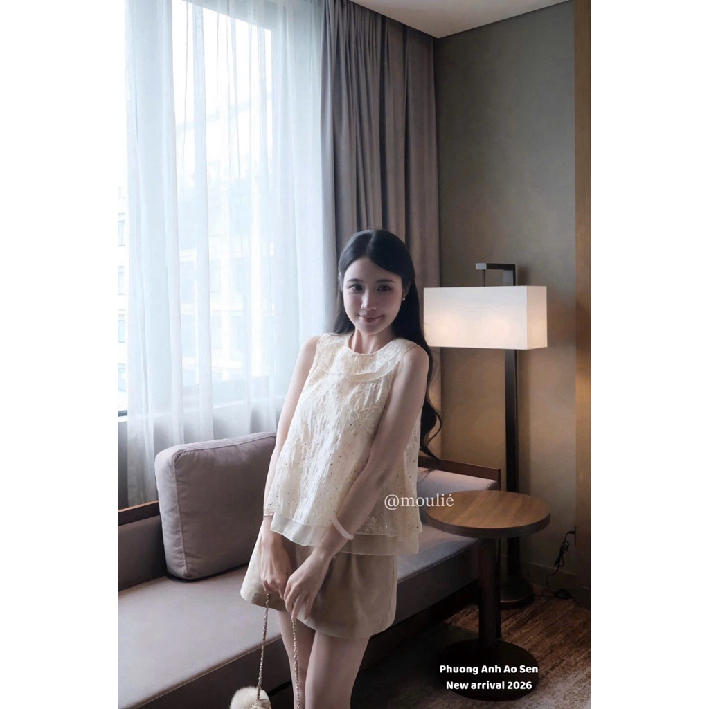 |  𝗠𝗼𝘂𝗹𝗶𝗲́ | Set bling tiểu thư+ chân váy kaki .