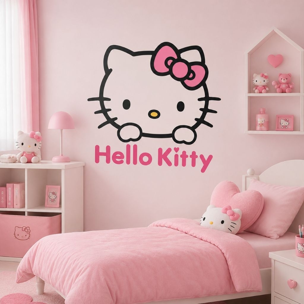 🌻 DECAL DÁN TƯỜNG ĐẦU MÈO KITTY 🎀 KITTY HOUSE