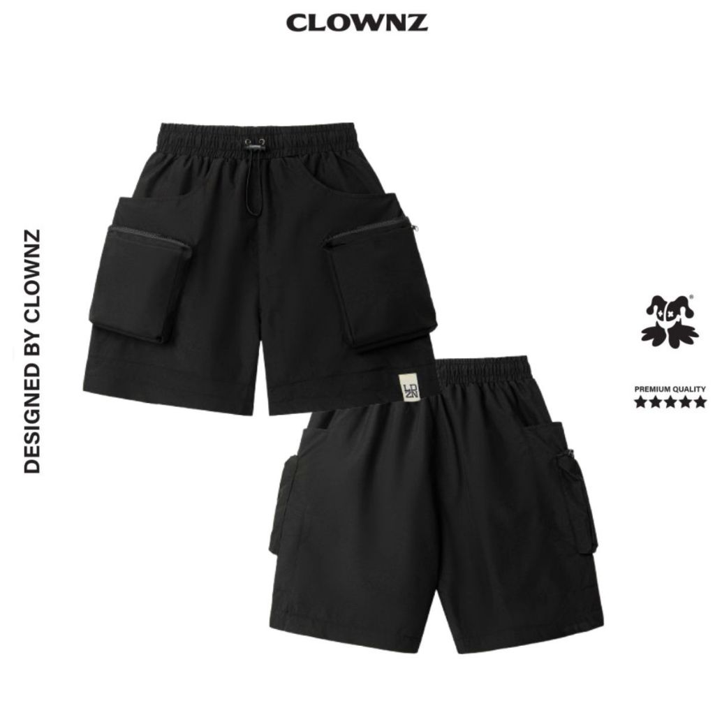 Quần đùi short basic 2 lớp Clownz Loudzone Parachute local brand unisex túi hộp nam nữ thể thao form